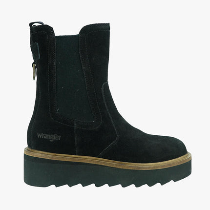 Stivaletti Donna in Camoscio Nero con Zeppa - MARIO SPATARELLA