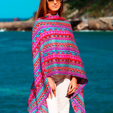 Foulard in Lana Misto Seta Rosso - MARIO SPATARELLA