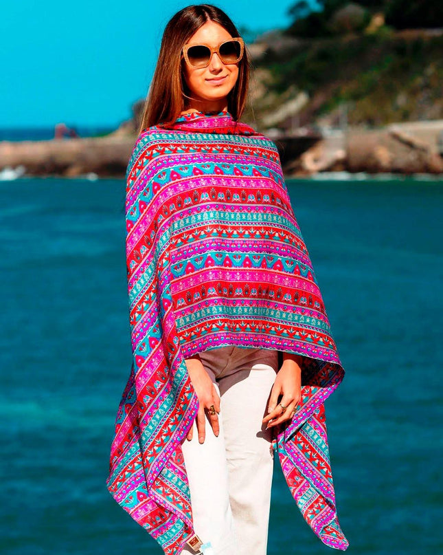 Foulard in Lana Misto Seta Rosso - MARIO SPATARELLA