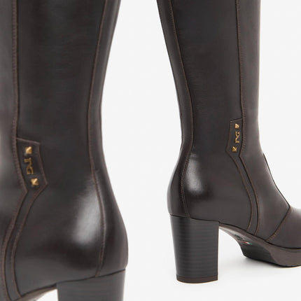 Nero Giardini Stivali Donna con Tacco Pelle Marrone - MARIO SPATARELLA