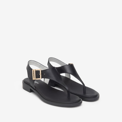 Nero Giardini Sandali Infradito Donna Bassi in Pelle Nero - MARIO SPATARELLA