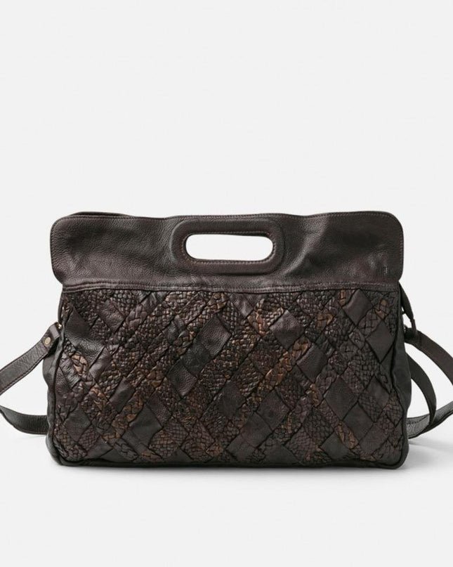 Biba Borsa Cartella Donna con Tracolla in Pelle Marrone - MARIO SPATARELLA