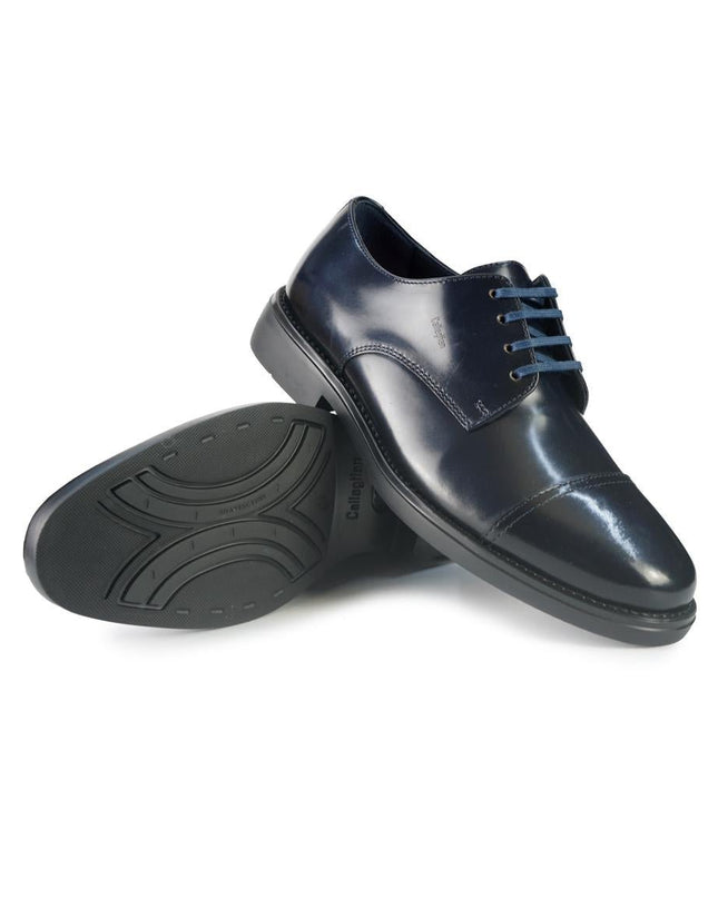 Callaghan Francesina Uomo in Pelle Spazzolata Blu - MARIO SPATARELLA