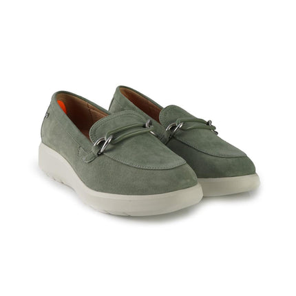 Impronte Mocassini con Zeppa in Camoscio Menta - MARIO SPATARELLA