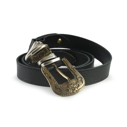 Cintura Texana Donna in Pelle Nero - MARIO SPATARELLA