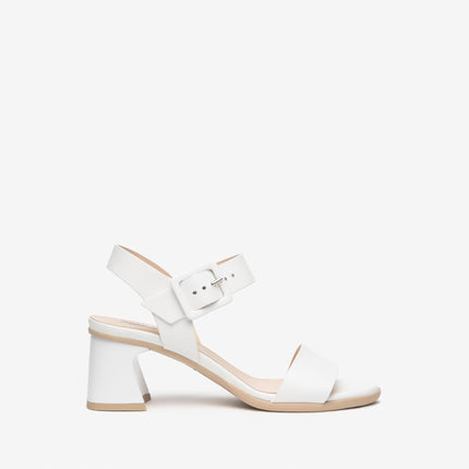 Nero Giardini Sandali Donna con Tacco in Pelle Bianco - MARIO SPATARELLA