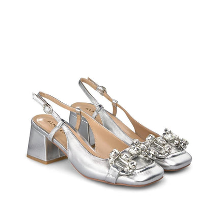 Slingback Gioiello Laminato Argento - MARIO SPATARELLA