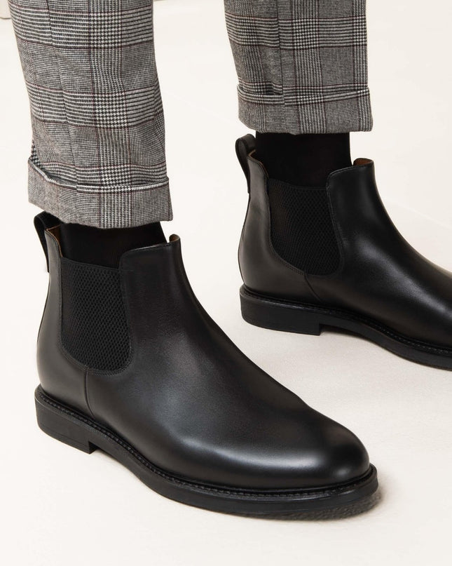 Nero Giardini Stivaletti Chelsea Uomo in Pelle Nero - MARIO SPATARELLA