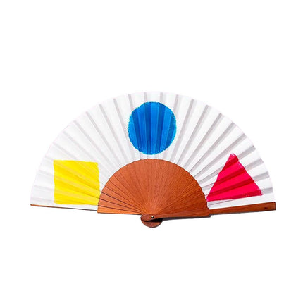 Ventaglio in Legno e Cotone Fantasia - MARIO SPATARELLA