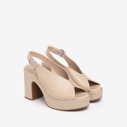 Nero Giardini Sandali Donna Spuntato con Tacco e Plateau in Pelle Lino - MARIO SPATARELLA