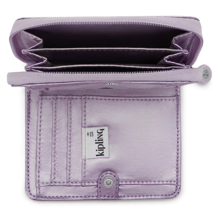 Kipling Portafogli Donna Multitasche in Tessuto Metallic Lilac MONEY LOVE LILIAC METALLIC Kipling