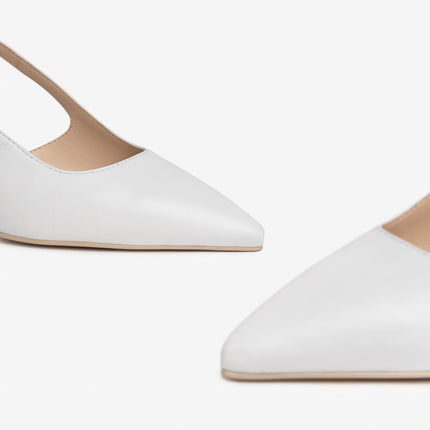 Nero Giardini Chanel a Punta in Pelle Bianca - MARIO SPATARELLA