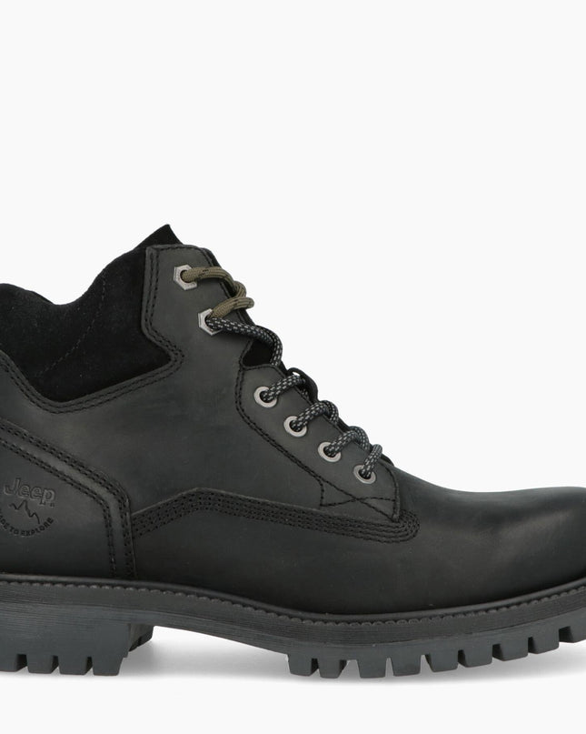 Anfibi Uomo Pelle Nero - MARIO SPATARELLA