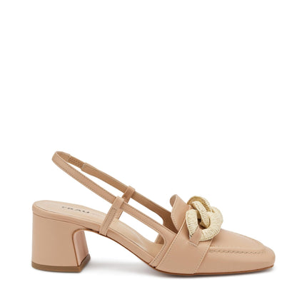 Slingback Pelle Beige - MARIO SPATARELLA