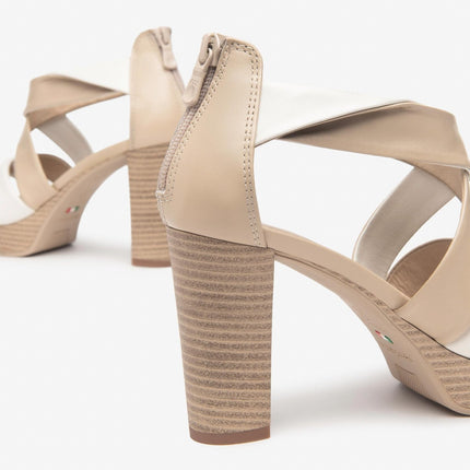 Nero Giardini Sandali Donna Tacco Alto e Plateau in Pelle Lino - MARIO SPATARELLA