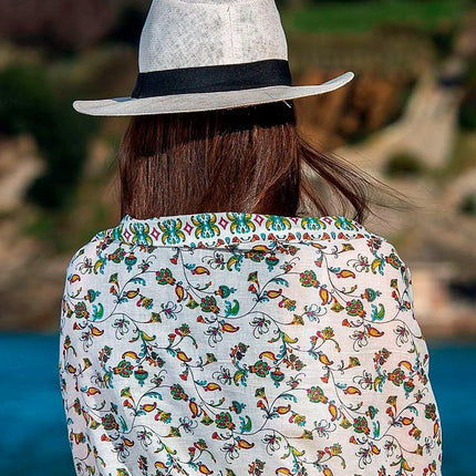 Foulard Pareo in Cotone Stampato Fantasia Giallo - MARIO SPATARELLA