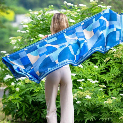 Foulard in Lana Misto Seta Blu - MARIO SPATARELLA