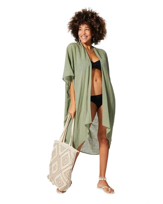 Kimono Estivo Lungo Verde - MARIO SPATARELLA