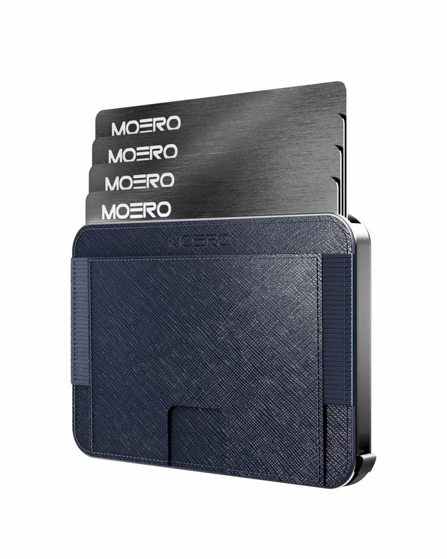 Moero M2 Pro Saffiano Blue Portafoglio Slim - MARIO SPATARELLA