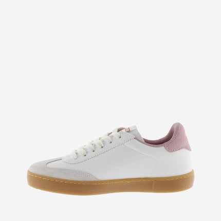 Victoria Sneakers Donna Bassa Pelle Bianco Rosa - MARIO SPATARELLA
