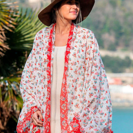 Foulard Pareo in Cotone Stampato Fantasia Rosso - MARIO SPATARELLA