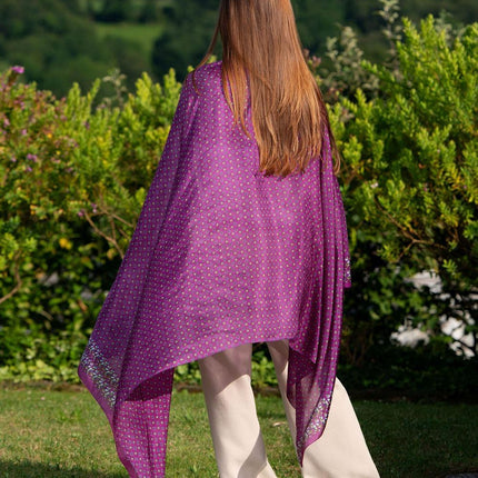 Foulard Pareo in Seta Stampa Viola - MARIO SPATARELLA