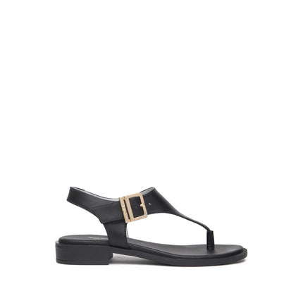 Nero Giardini Sandali Infradito Donna Bassi in Pelle Nero - MARIO SPATARELLA