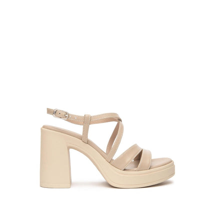 Nero Giardini Sandali Donna con Tacco Alto e Plateau in Pelle Lino - MARIO SPATARELLA