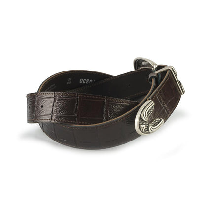 Cintura Donna in Pelle Cocco Moro e Fibbia Texana - MARIO SPATARELLA