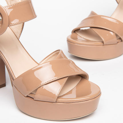 Nero Giardini Sandali Donna con Tacco Alto in Vernice Nude - MARIO SPATARELLA
