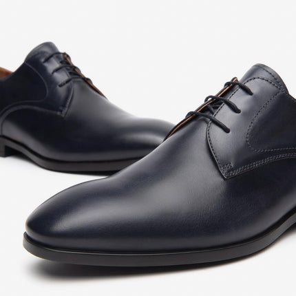 Nero Giardini Francesina Derby Liscio Uomo in Pelle Blu - MARIO SPATARELLA