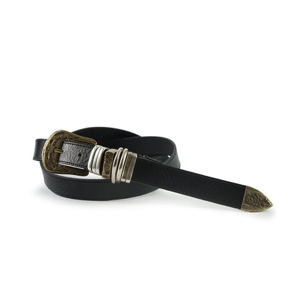 Cintura Texana Donna in Pelle Nero - MARIO SPATARELLA