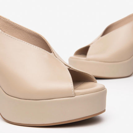 Nero Giardini Sandali Donna Spuntato con Tacco e Plateau in Pelle Lino - MARIO SPATARELLA