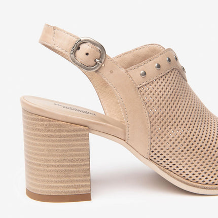 Nero Giardini Sandali Donna con Tacco in Pelle Champagne Traforata - MARIO SPATARELLA