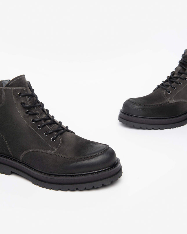 Nero Giardini Anfibi Uomo in Camoscio Grigio - MARIO SPATARELLA