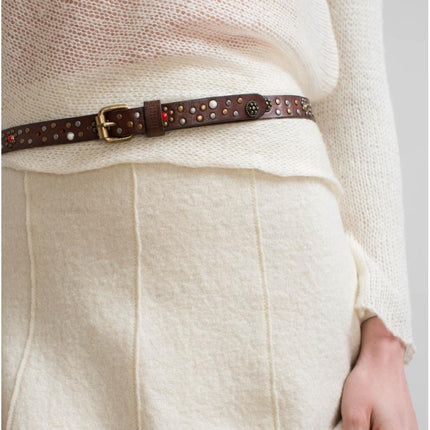 Biba Cintura Donna Pelle Cuoio con Borchie - MARIO SPATARELLA