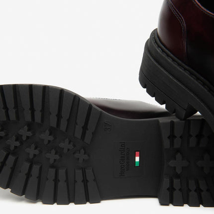 Nero Giardini Pump Chunky in Pelle Bordo - MARIO SPATARELLA