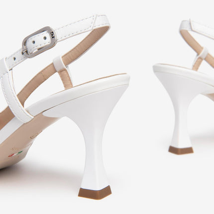 Nero Giardini Chanel a Punta in Pelle Bianca - MARIO SPATARELLA