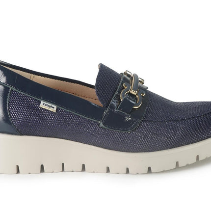 Mocassini Donna Vernice Canvas Blu - MARIO SPATARELLA