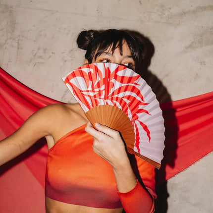 Ventaglio in Legno e Cotone Fantasia - MARIO SPATARELLA