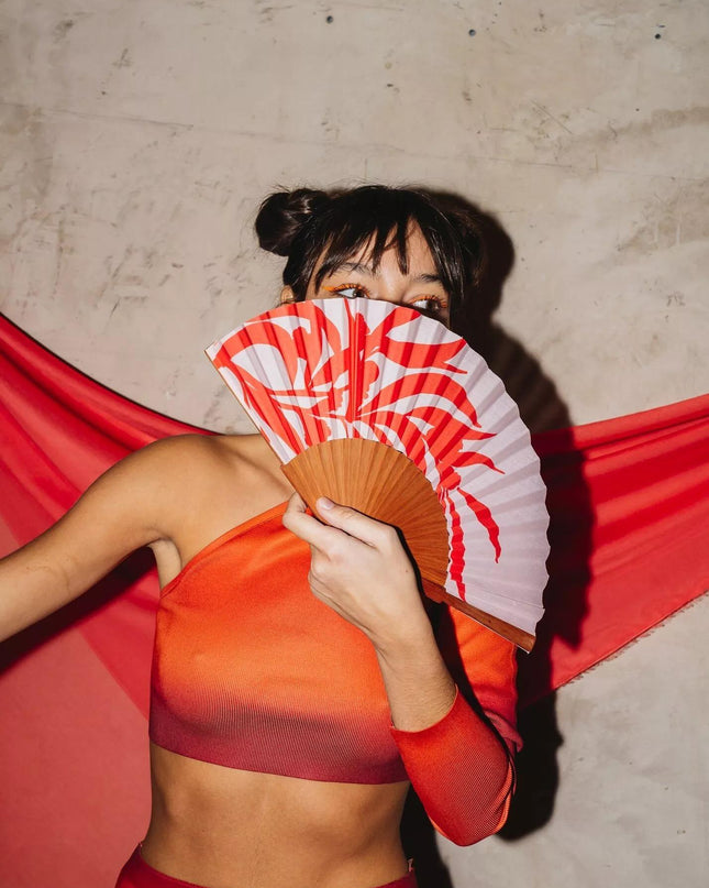 Ventaglio in Legno e Cotone Fantasia - MARIO SPATARELLA