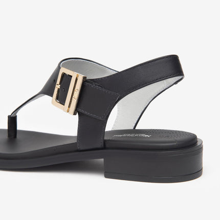 Nero Giardini Sandali Infradito Donna Bassi in Pelle Nero - MARIO SPATARELLA