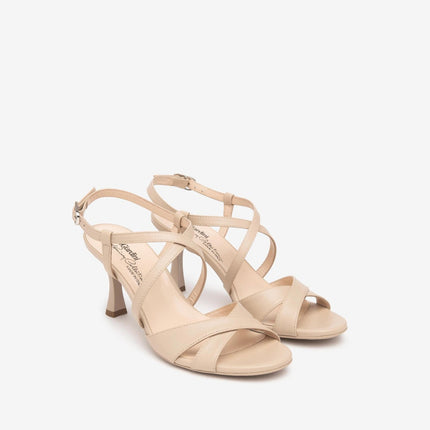 Nero Giardini Sandali Donna con Tacco Rocchetto in Pelle Lino - MARIO SPATARELLA