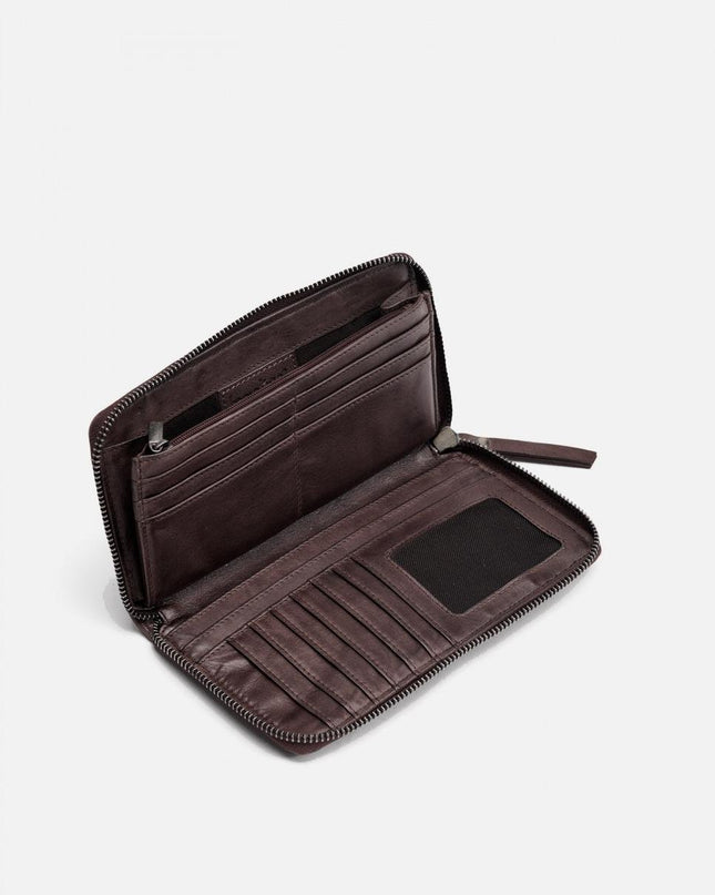 Biba Portafogli Donna in Pelle Intrecciata Marrone con Zip - MARIO SPATARELLA