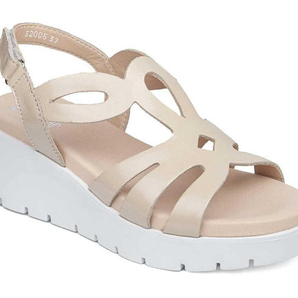 Sandalo Zeppa Vernice Avorio - MARIO SPATARELLA