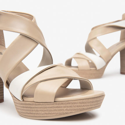 Nero Giardini Sandali Donna Tacco Alto e Plateau in Pelle Lino - MARIO SPATARELLA