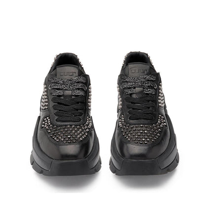 Sneakers Cult Donna con Borchie in Pelle Nero - MARIO SPATARELLA