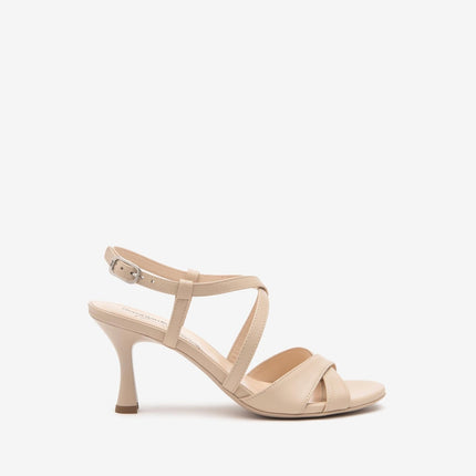 Nero Giardini Sandali Donna con Tacco Rocchetto in Pelle Lino - MARIO SPATARELLA