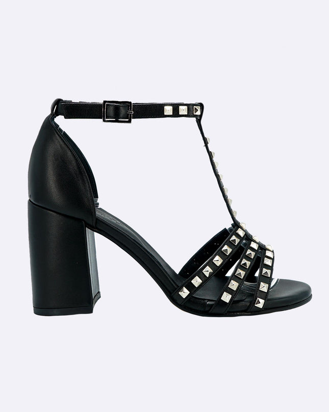 Sandali Donna in Pelle Nero Tacco Alto - MARIO SPATARELLA