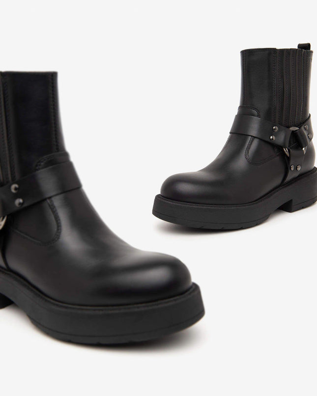 Nero Giardini Stivaletti Biker Donna Pelle Nero - MARIO SPATARELLA